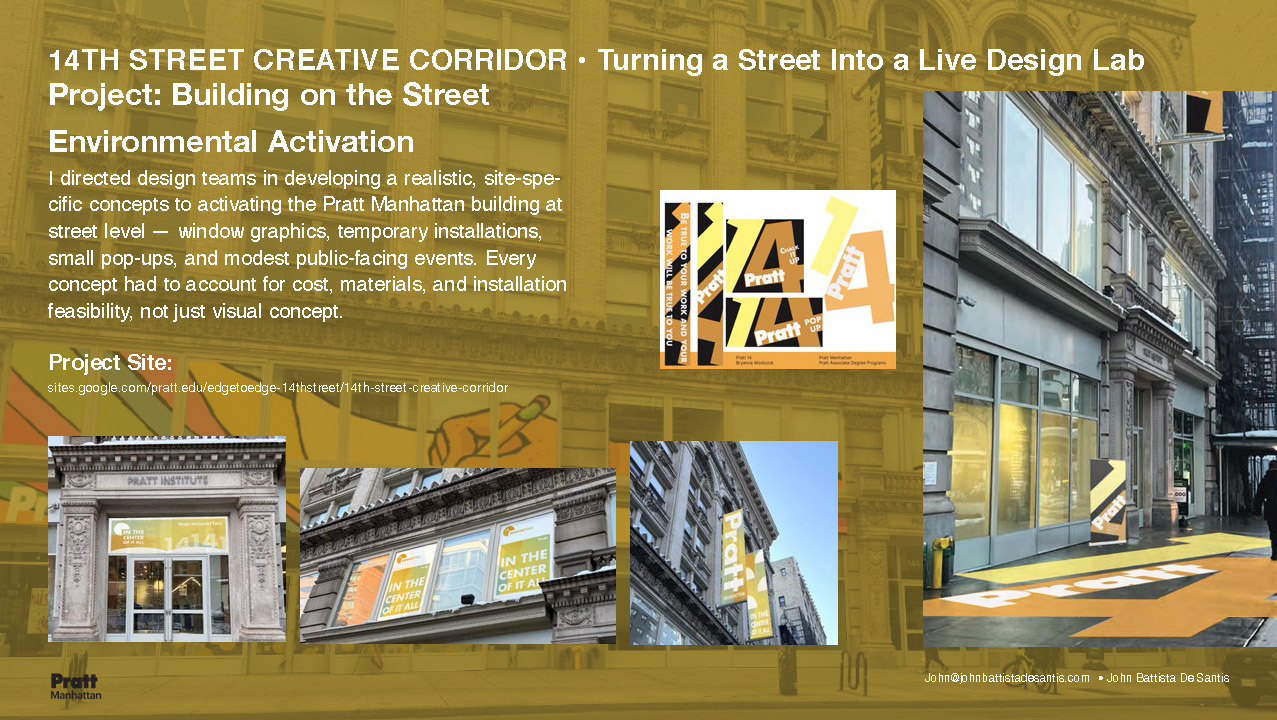 Pratt Manhattan street-level environmental design proposals