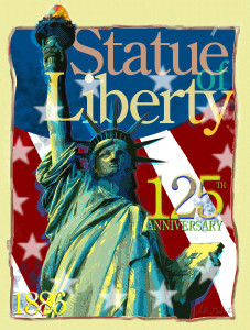 Poster, Desing Illustration Statue of Liberty & Ellis Island NHS