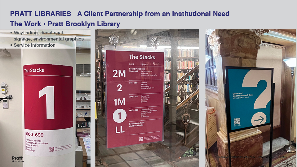 Pratt Libraries partnership environmental graphics and wayfinding